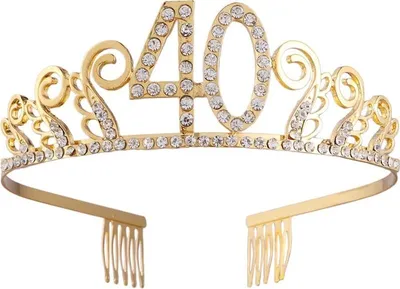 Produktbild von 40 Geburtstag Krone Diadem Tiara mit Haarkamm Kristall Strass Geburtstagsgeschenk zum für Frauen Prinzessin Party Supplies und Dekorationen mit Kristall