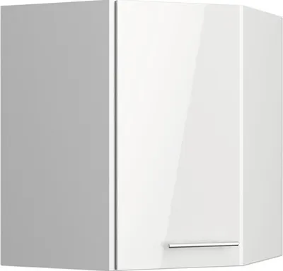 Produktbild von Optifit Eckhängeschrank Rurik986 BxTxH 60 x 34,9 x 70,4 cm weiß glänzend zerlegt Anschlag reversibel KFRU OEMD606-8+