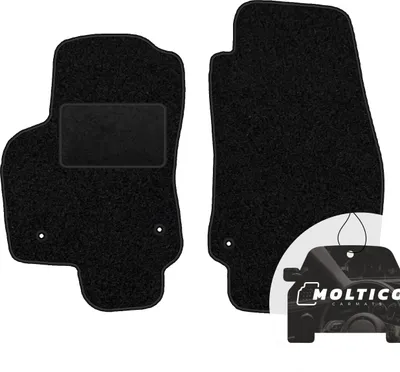 Produktbild von moto-MOLTICO Vorne Fußmatten Auto Velours Autoteppiche Schwarz Automatten Set 2-teilig passend für Opel Astra H 2004-2009
