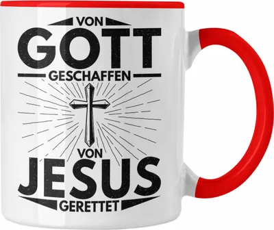 Produktbild von Trendation - Christentum Geschenk Tasse Christ Kirche Galuben Geschenk Ostern (Rot)