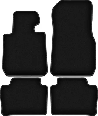 Image de Tapis de sol velours sur-mesure pour BMW 3 F30 (2011-2018, berline) noir, jeu 4 pièces, fixations