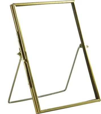 Produktbild von Nicola Spring Stehende Fotorahmen aus Metall – 5" x 7" – Gold – 5er-Pack