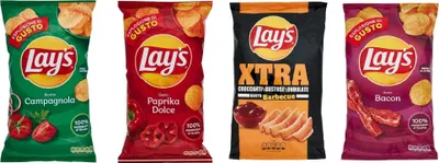 Produktbild von Testpaket Italian Lay's Chips Patatine Kartoffelchips gesalzen 4x 133g Kartoffel chips + Italian Gourmet Polpa 400g
