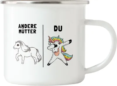Produktbild von Andere Mütter Du Emaille Tasse beste Mutter Mama der Welt Geschenk Einhorn Lustig Geburtstag Muttertag Sohn Tochter