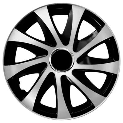 Zdjęcie produktu dla Kołpaki 13" EXTRA DRIFT srebrne/czarne zestaw 4 sztuk 13" NRM Zestaw 4 sztuk