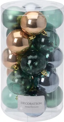 Produktbild von 20tlg. Weihnachtskugeln 6cm Baumschmuck Tannenbaum Hängedeko Christbaum Schmuck, Farbe:Grün-Rot-Gold