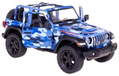 Produktbild von Kinsmart 2018 Jeep Wrangler Camo Modellauto blau 1:32