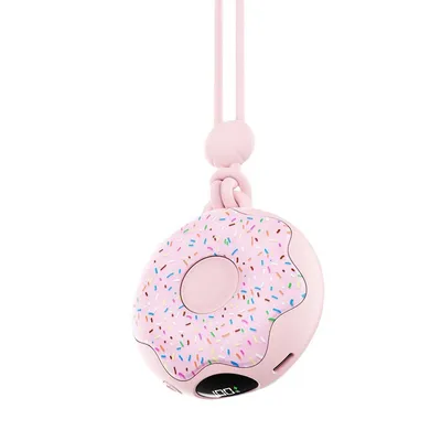 Produktbild von Donut Handwärmer, Wiederaufladbarer Taschenwärmer mit LED Digitalanzeige, 3 Temperaturstufen, Silikon-Handschlaufe, Erwärmung in 1 Sekunde