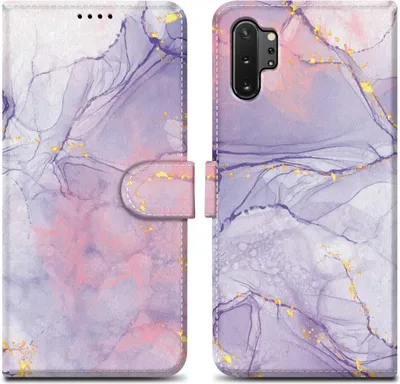 Produktbild von Cadorabo Schutzhülle für Samsung Galaxy NOTE 10 PLUS Hülle Design Lila Handyhülle Schutzhülle Etui Magnetisch Case Cover