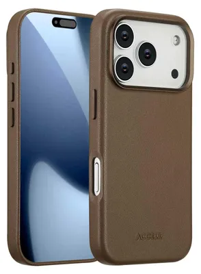 Immagine prodotto di Accezz MagSafe Leather Backcover iPhone 17 Pro - Marrone caffè