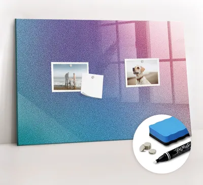 Produktbild von Magnetpinnwand Memoboard - Zubehörsatz - Weißer Marker + Schwamm + Magnete - 60 x 40 cm - Farbverlaufsmuster