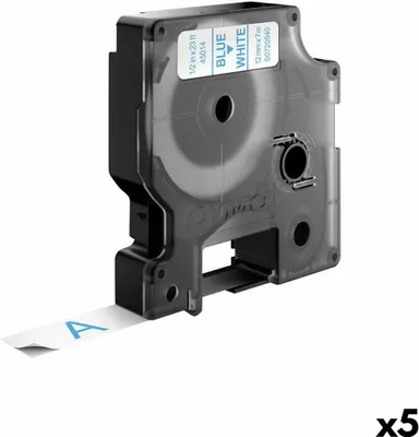 Produktbild von DYMO Original D1-Etikettenband | blau auf weiß | 12 mm x 7 m | selbstklebendes Schriftband | für LabelManager-Beschriftungsgerät, Blau auf weiss, Polyester, Belgien, -18 - 90 °C, DYMO, LabelManager, LabelWriter 450 DUO