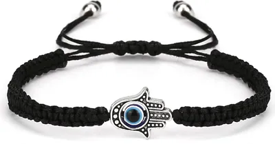Produktbild von INF Makramee-Armband mit schützender Hamsa-Hand Schwarz