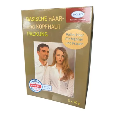 Produktbild von Basische Haar- und Kopfhaut- Packung 5x70g Volles Haar für Männer und Frauen - Bioleo