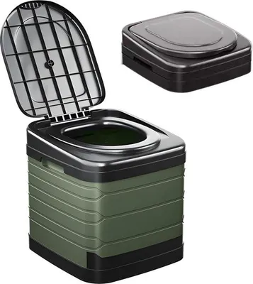 Produktbild von Famanu Campingtoilet 70 L - Faltbar, Tragkraft 150 kg, Grün