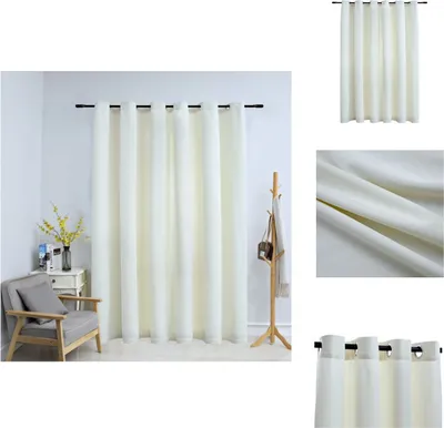 Produktbild von vidaXL Verdunkelungsvorhang mit Metallösen Samt Creme 290 x 245 cm - Vorhänge & Gardinen