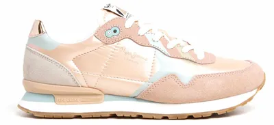Image de Pepe Jeans Brit Printy W - Couleur orange "sherbet", matière : cuir/synthétique