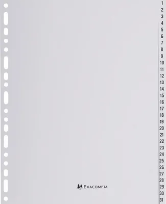 Immagine prodotto di A4+ PP 31 parti indice 1-31 grigio confezione da 5