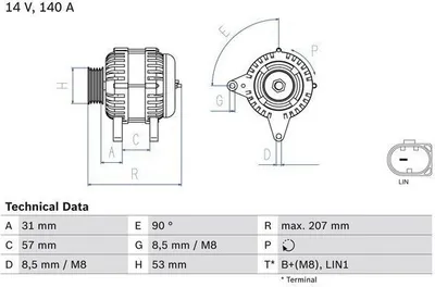 Produktbild von Bosch Lichtmaschine Generator 140A