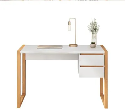 Produktbild von Azomor® Kompaktes und modernes Holzschreibtisch mit Schubladen für Homeoffice