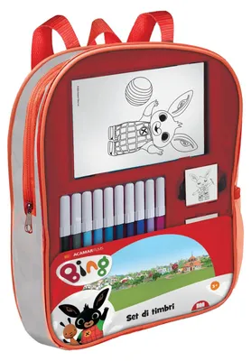 Zdjęcie produktu dla Zestaw stempli do plecaka Bing Multiprint z flamastrami i naklejkami