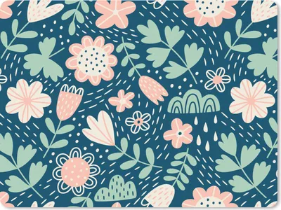 Produktbild von MuchoWow® Mauspad Mousepad Blumen - Muster - Pflanzen 23x19 cm - Mousepads - Maus Mat - Pad - Mausunterlage - Schreibtischunterlage - Mauspad