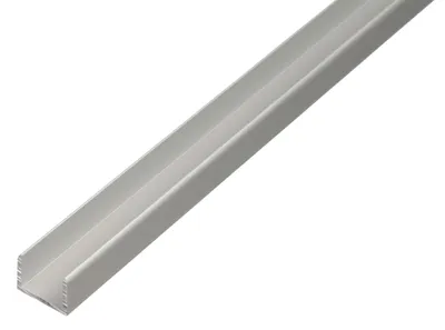 Produktbild von U-Profil Alu silber eloxiert 12,9x10x1,5 mm, 1 m