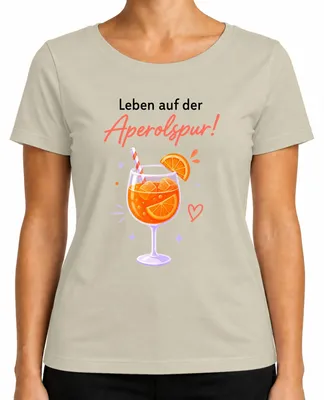 Produktbild von Leben auf der Aperolspur! Sommer Cocktail Spritz Mädelsabend Party Damen T-Shirt, Natur, XXL
