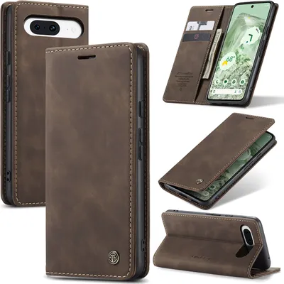 Immagine prodotto di Custodia Google Pixel 8A, retro custodia in Finto cuoio con funzione di stand custodia protettiva per Google Pixel 8A rame