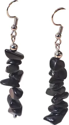 Image de Boucles d'oreilles CR-28477 - Élégance Noire KP28477