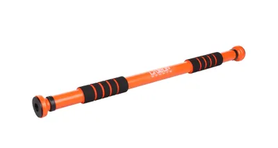 Produktbild von Klimmzugstange für Türrahmen, 63-96 cm, orange, mit Schaumstoffgriffen