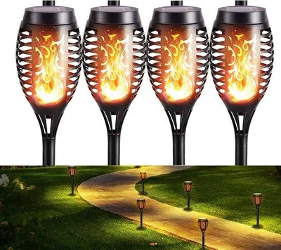 Obrázok produktu pre Solárne svietidlá do záhrady – solárne lampy do exteriéru – 4 ks – LED osvetlenie exteriéru