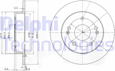 Produktbild von 2x DELPHI Bremsscheibe Hinten BG3906
