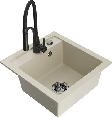 Produktbild von Mexen Vito 1-Becken-Granit-Spüle mit Mischbatterie Aster, Beige - 6503-69-73450-70-B