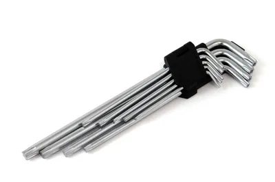 Produktbild von AMiO Winkel Schraubendreher Werkzeug Satz T10 T15 T20 T25 T27 T30 T40 T45 T50 Innen-Torx Chrom 01039
