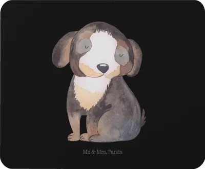 Produktbild von Mr. & Mrs. Panda Mouse Pad Hund Entspannen - Schwarz - Geschenk, Mauspad, laptop mousepad, Süß, Schwarzer, Liebe, Sprüche, mousematte, Entspannt, pc