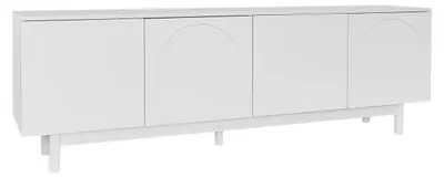 Obrázok produktu pre TV komoda – moderný dizajn s dvierkami a policami – 175 × 38 × 56 cm – drevotrieska – nosnosť do 50 kg – biela