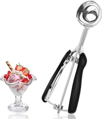 Immagine prodotto di Paletta per gelato in acciaio inossidabile, nera, diametro 5 cm