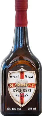 Produktbild von Markowy Rycerski Trojniak Honig (Drittel) 0,75L | Met Honigwein Metwein Honigmet | 750 ml | 13% Alkohol | Mazurskie Miody | Geschenkidee | 18+