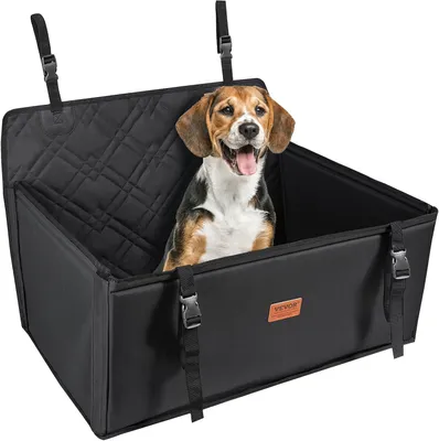 Produktbild von Hundeautositz 75 x 58 x 50 cm, mit Stützrahmen und Sicherheitsleine, für kleine Hunde bis 22 kg, Schwarz