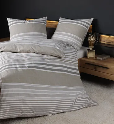 Produktbild von Janine Design Feinbiber-Bettwäsche-Garnitur DAVOS 65169 Farbe sand Größe 135x200+80x80