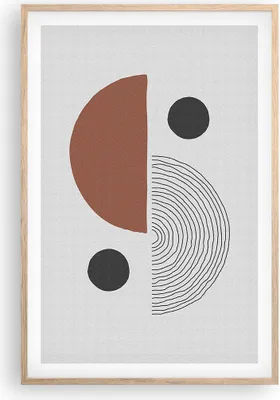 Produktbild von Gerahmtes Poster - Rahmen in heller Eiche - Abstraktion Figuren Geometrisch - 61x91,5 cm - Wand Bild - Wanddeko - Wandbilder - Wandposter - Bilderrahmen - Bilder - Kunstdruck - P2NPA61x91-4153