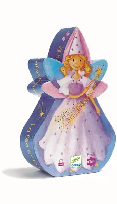 A puzzle box shaped like a fairy, with the fairy illustration on the front.