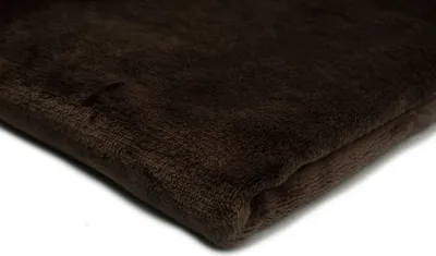 Immagine prodotto di Minkee peluche liscio doppio lato Pelliccia sintetica marrone scuro 50 x 160 cm