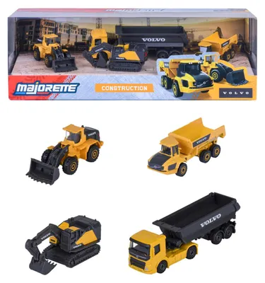 Produktbild von Majorette Volvo Baufahrzeuge Set - 4 Stück - Die Cast Metall Spielzeug