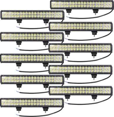 Produktbild von Greenmigo 10X 126W LED Arbeitsscheinwerfer weiß 12V 24V Flutlicht Reflektor Work Light Bar Scheinwerfer Arbeitslicht Offroad Arbeitslampe für Traktor