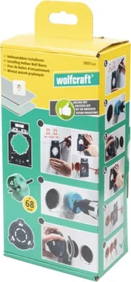 Immagine prodotto di wolfcraft 1 Set di gelificazione "Installazione di scatole per pareti a intercapedine" - 5897000