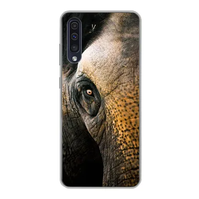 Produktbild von MuchoWow® Handyhülle Schutzhülle Hülle für Samsung Galaxy A30s Elefant - Nahaufnahme - Tiere - Natur Silikon Softcase Handy Hülle - Karteninhaber