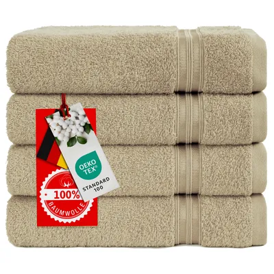 Produktbild von Hammetex Handtücher 4er Set 50x100 cm – 100% Baumwolle Frottier, , mit Aufhängeschlaufe