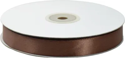 Produktbild von Geschenkband aus Doppelsatin, 15 mm, Rolle mit 50 m, Satinband braun